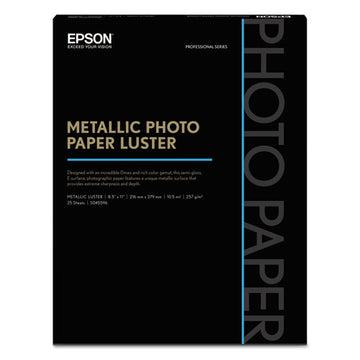 Epson® Professional Media Metallic Luster Photo Paper, 5.5 Mil, 13 X 19, White, 25-pack freeshipping - TVN Wholesale